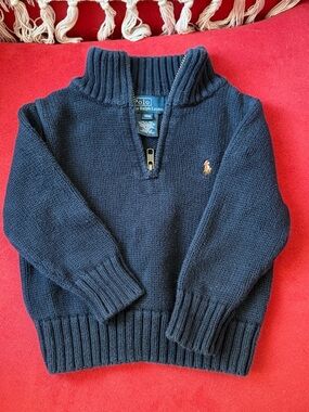 Polo by Ralph Lauren Navy Half-Zip Sweater toddler sweater